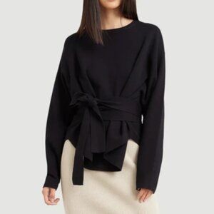 Modern Citizen Black Nara Black Tie Knit Sweater